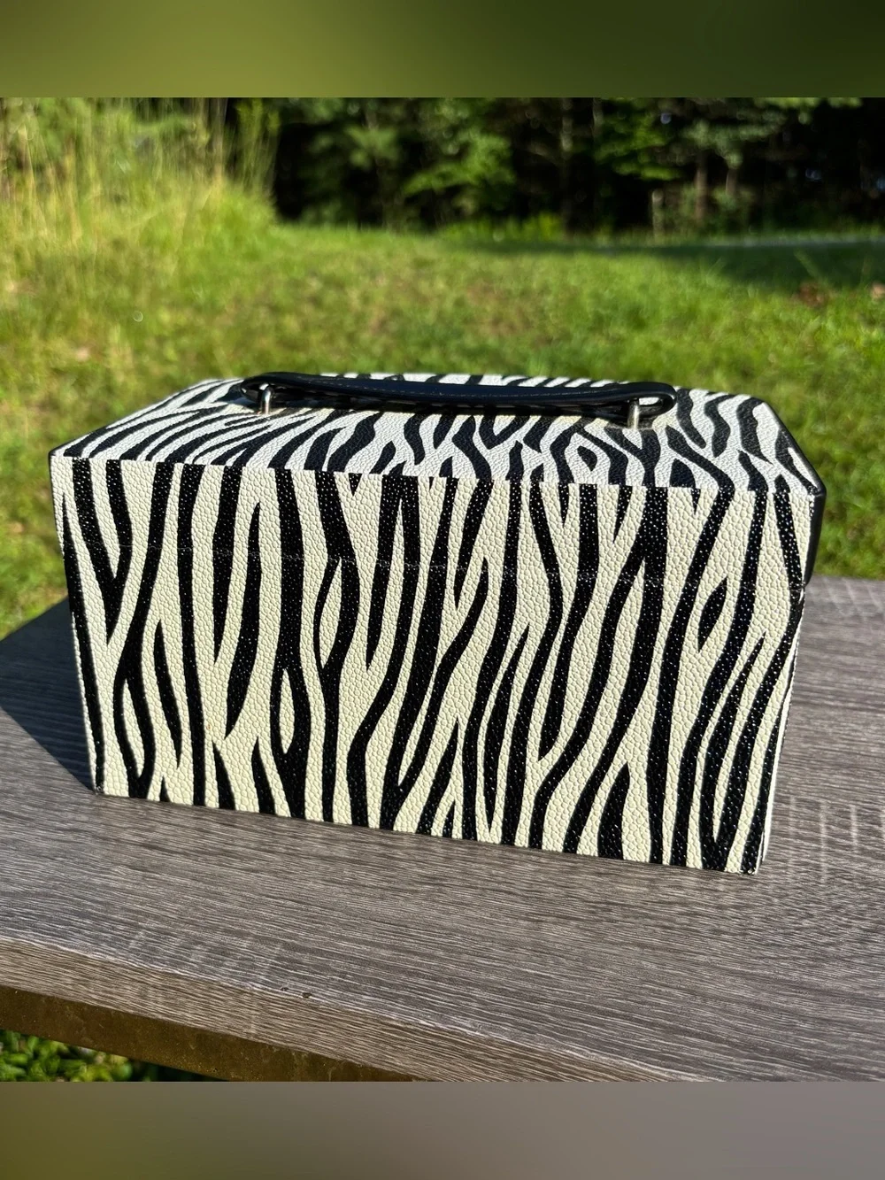 Jewelry Case Travel Organizer Zebra Design